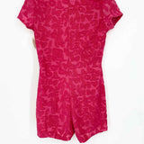 Women's Hot Pink Collared script Size XS/s Romper - Article Consignment
