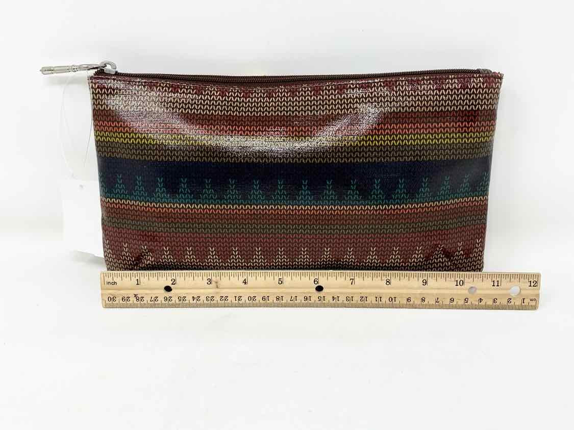 Fossil Coated Canvas Red Print Rectangle Print Clutch - Article Consignment