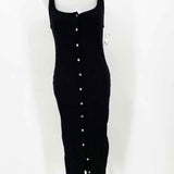 ZARA Women's Black Square Neck Ribbed midi Size S Dress - Article Consignment