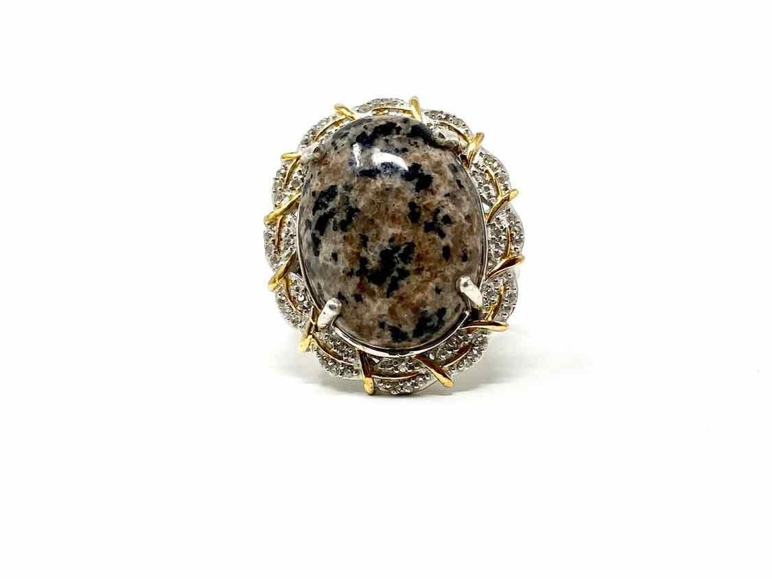 .925 Silver/Brown Oval Statement Yooperlite Ring - Article Consignment