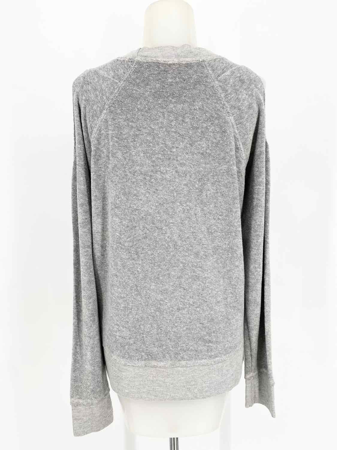 TYLER JACOBS Feel the Piece Women's Gray cold shoulder script XS/s Long Sleeve - Article Consignment