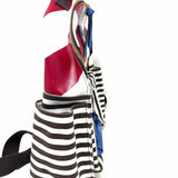 Henri Bendel Canvas White/Brown/Red Stripe BackPack - Article Consignment