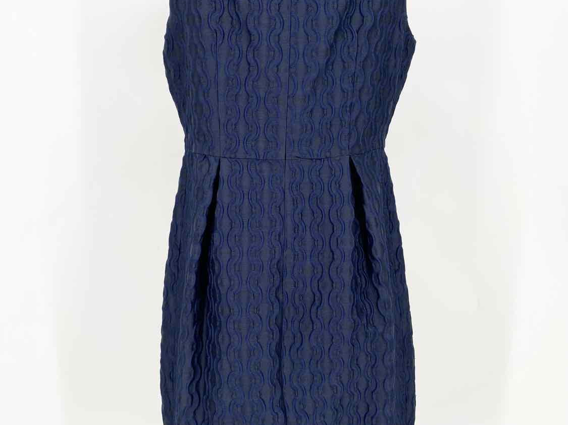 CH Carolina Herrera Women's Navy sheath Textured Size 10 Dress - Article Consignment