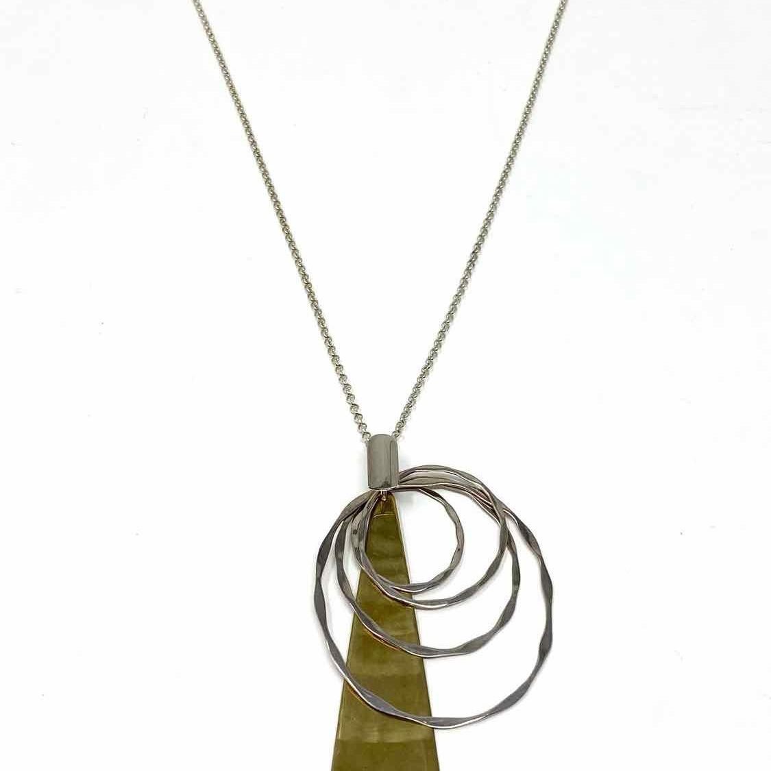 Robert Lee Morris .925 Two-tone Pendant Circle Necklace - Article Consignment