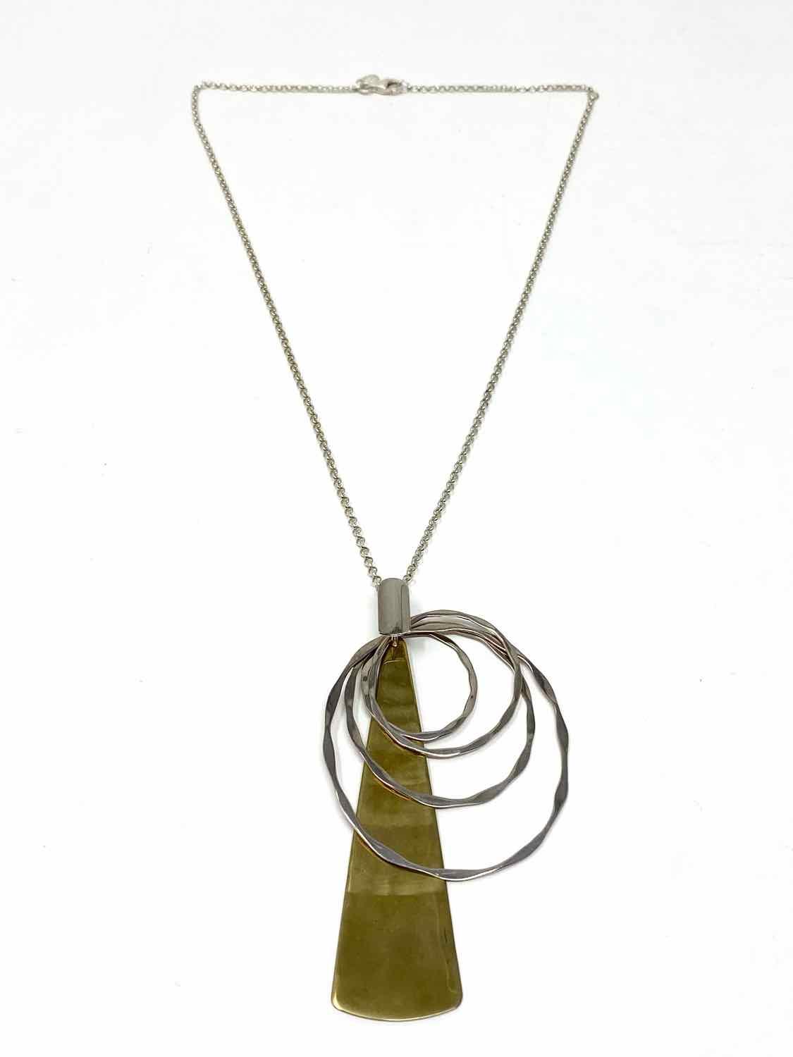Robert Lee Morris .925 Two-tone Pendant Circle Necklace - Article Consignment