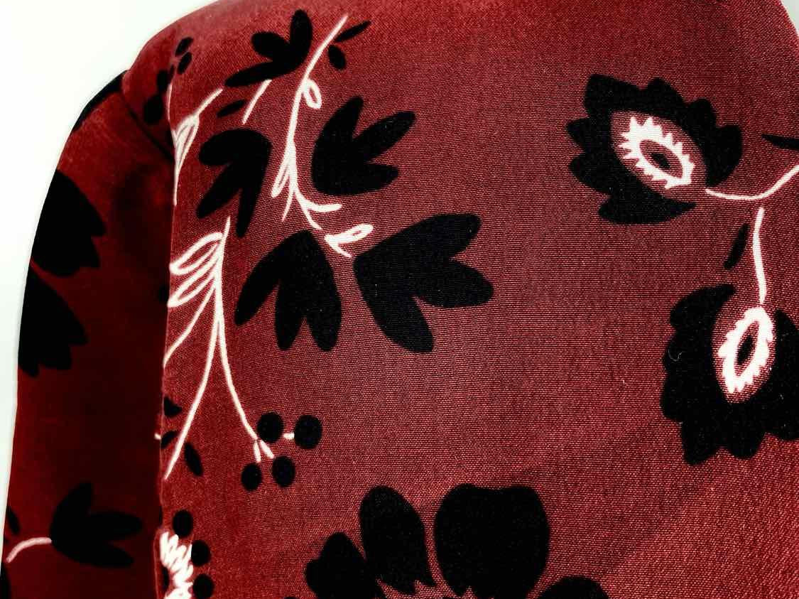 Sezane Size 36/0 Burgundy Silk Print Dress - Article Consignment