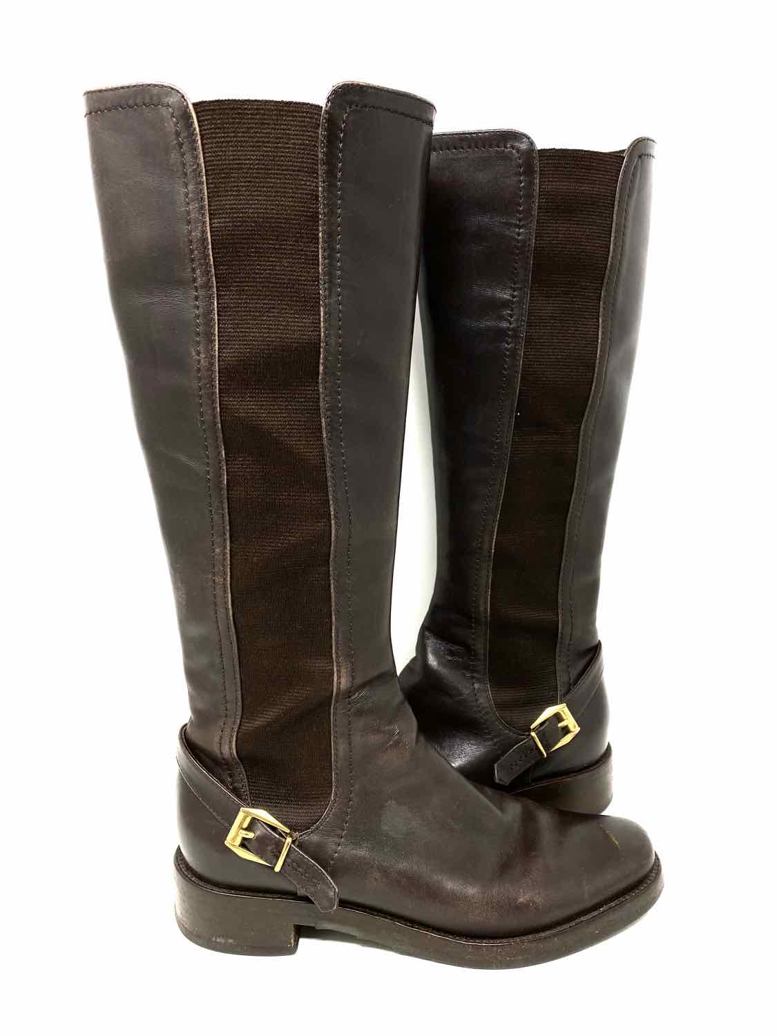 sergio rossi Women's Dark Brown Riding Size 36.5/6.5 Boots