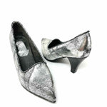 Calleen Cordero Women's Mika Silver Pointed Leather Metallic Size 7 Pumps - Article Consignment