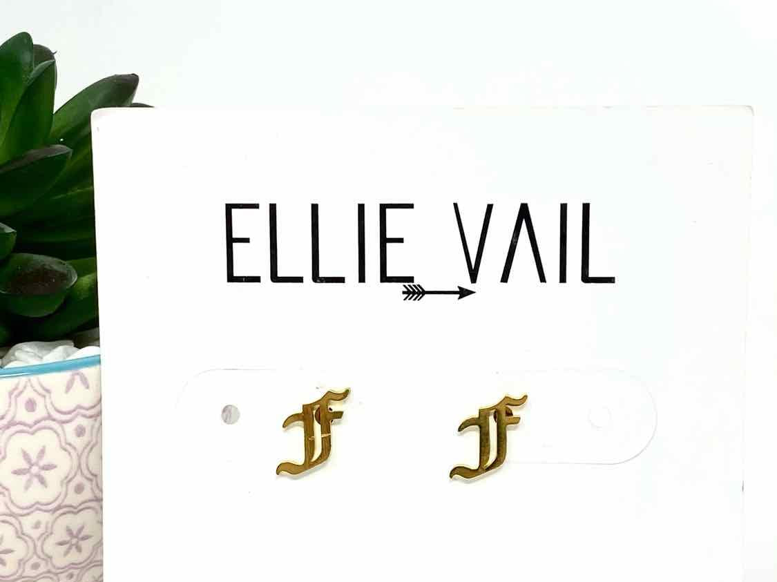 Ellie Vail 18K Gold Letter Earrings - Article Consignment
