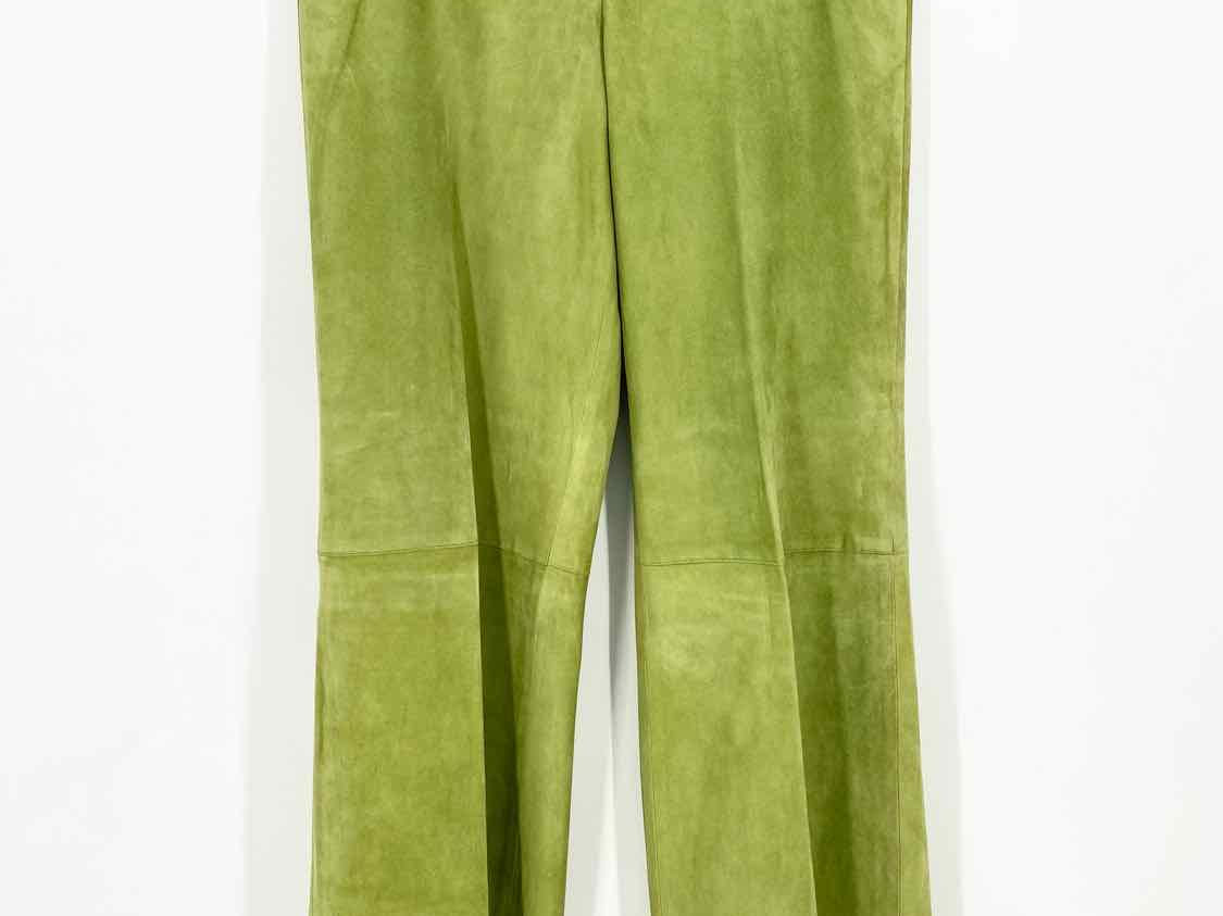 ETRO Women's Lime Green Suede Straight Size 46/L Pants - Article Consignment