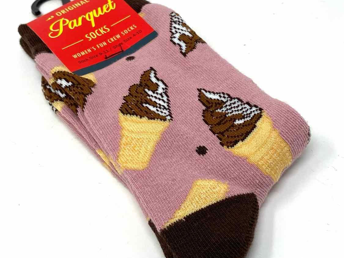 Parquet Women's Mauve Ice Cream Shoe Size 4-10 Socks - Article Consignment