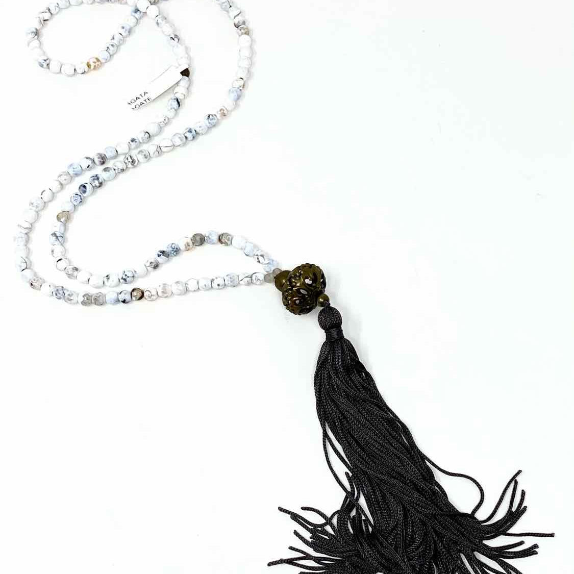 Tassel Howlite Beaded Long Necklace - Article Consignment