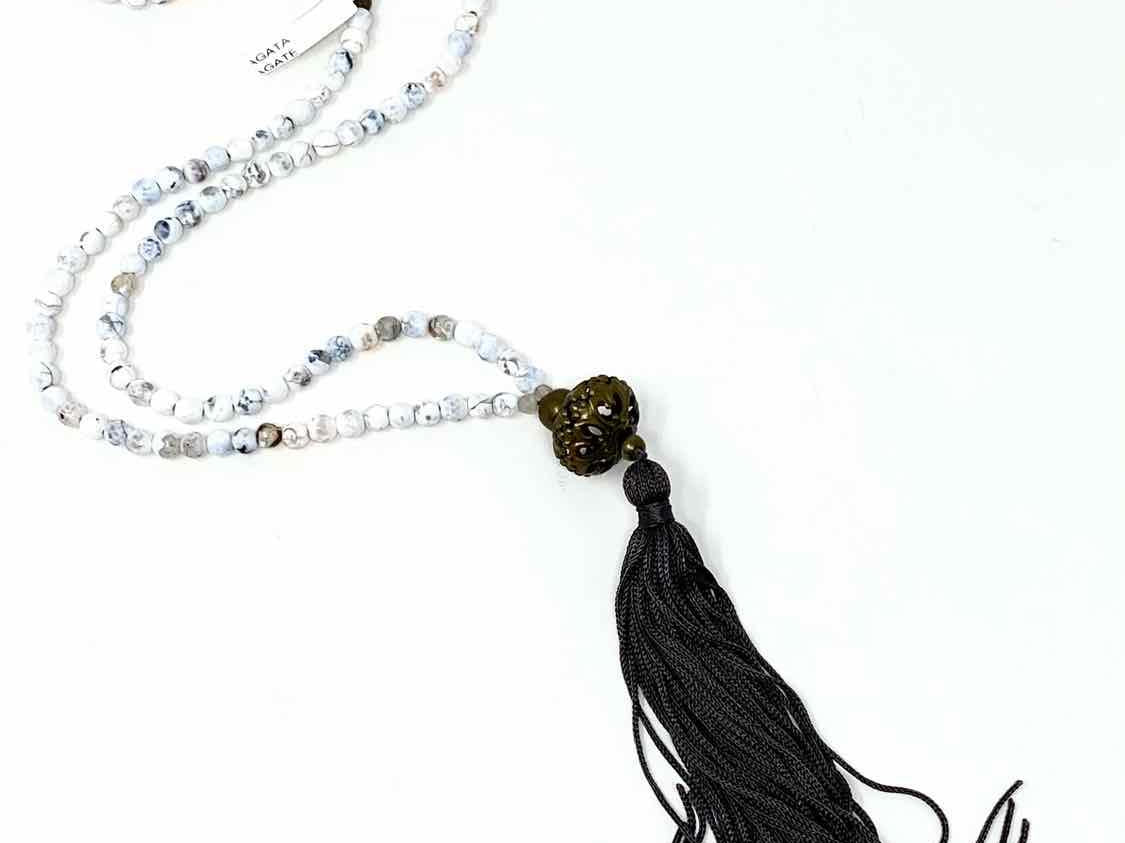 Tassel Howlite Beaded Long Necklace - Article Consignment