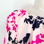 Tanya Taylor Women's Pink Print Blouse Silk Abstract Size 4 Long Sleeve - Article Consignment