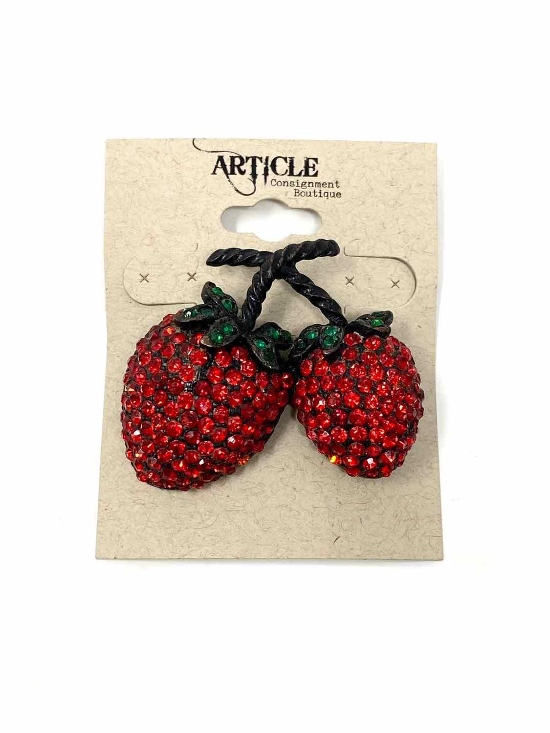 Weiss Red/Green Large Rhinestone Brooch - Article Consignment
