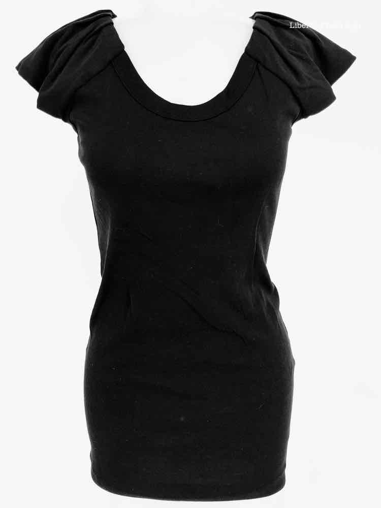 DOLCE & GABBANA Size 44/8 Black Cap Sleeve Cotton Sleeveless - Article Consignment