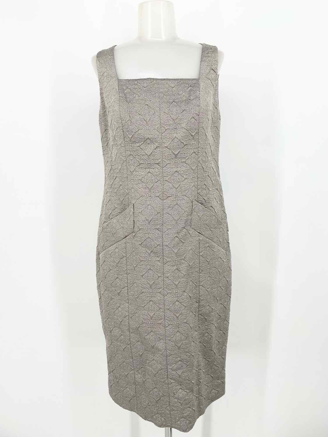 RED VALENTINO Women's Silver sheath Textured Size 6 Dress - Article Consignment