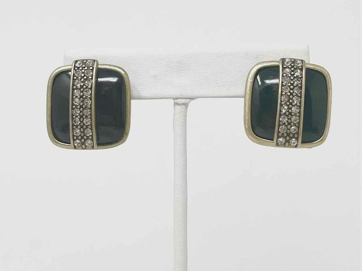 HEIDI DAUS Crystals Black Stud Squares Earrings - Article Consignment