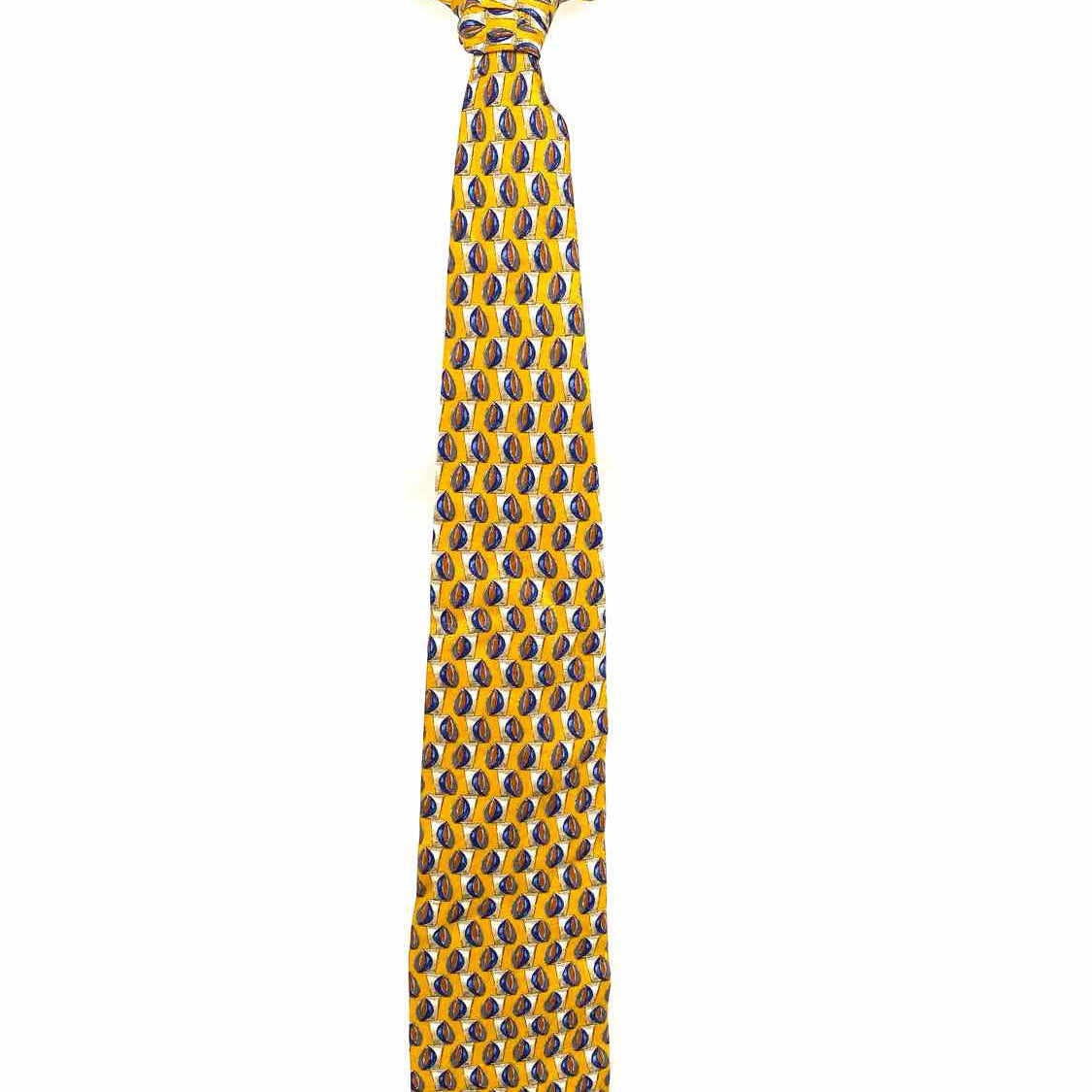 Ermenegildo Zegna Silk Orange Geometric Necktie
