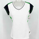 Bolle Women's Green/White Color Block Size M Short Sleeve Top - Article Consignment