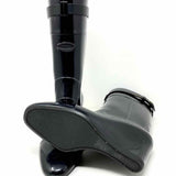 sergio rossi Women's Black Wedge Rubber Rain Size 37/7 Boots - Article Consignment