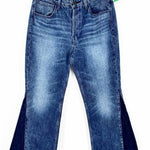 3x1 Women's Higher Ground Gusset Blue Flare Crop Button Fly Size 28/6 Jeans - Article Consignment