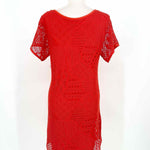 ecote Women's Red Short Sleeve Crochet Size M Dress - Article Consignment