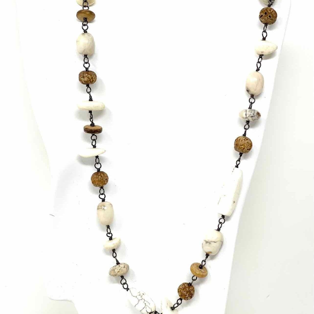 Silpada .925 Brown/White Stone Necklace - Article Consignment