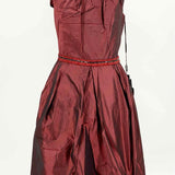 DOLCE & GABBANA Women's Burgundy sheath Silk Blend Shimmer Size 44/8 Dress - Article Consignment