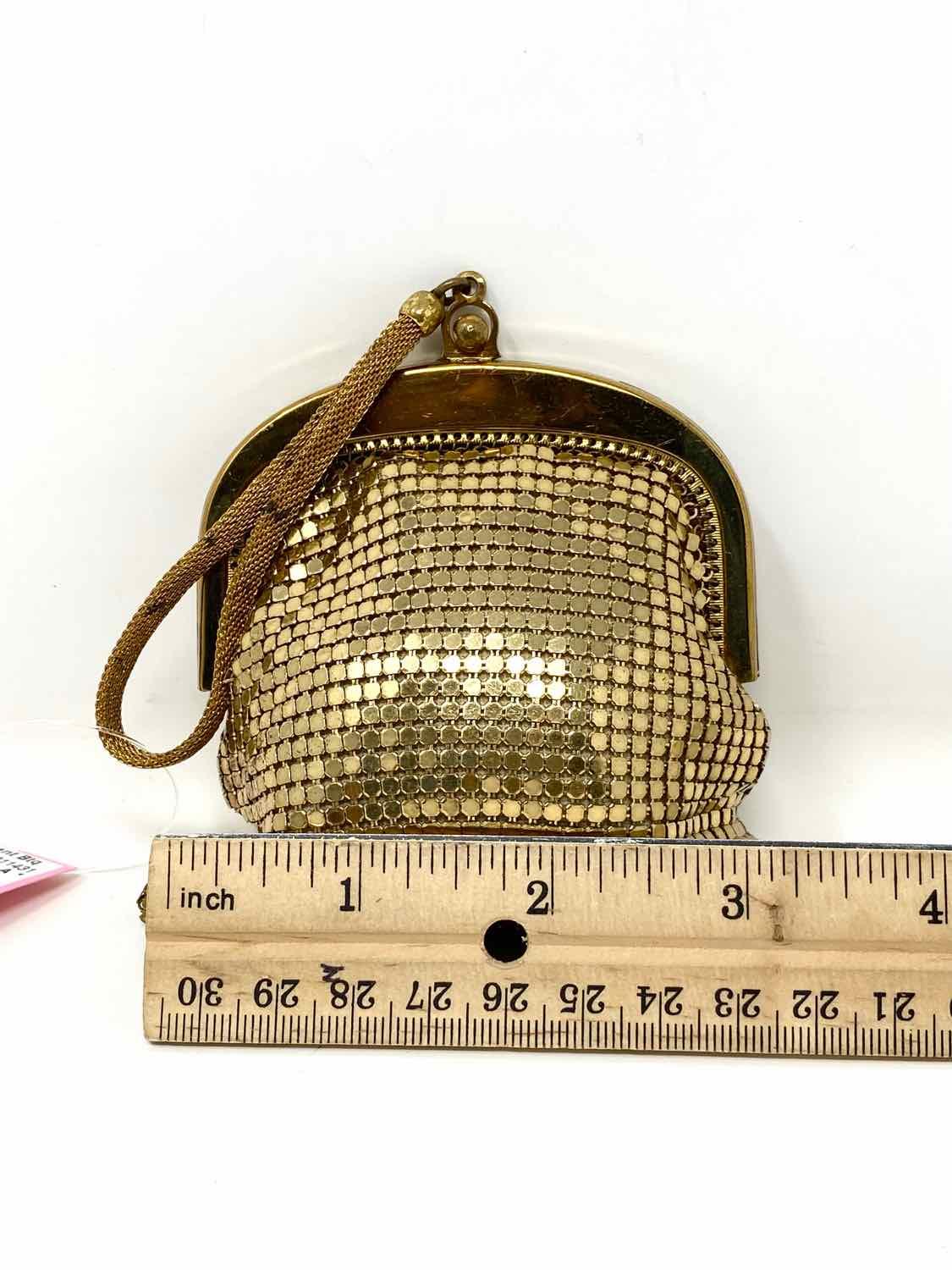 Whiting&Davis Gold-tone Hinged Mesh Coin Purse - Article Consignment