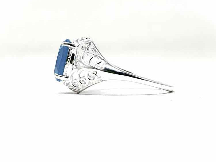 .925 Silver/Blue Solitaire Onyx Ring - Article Consignment