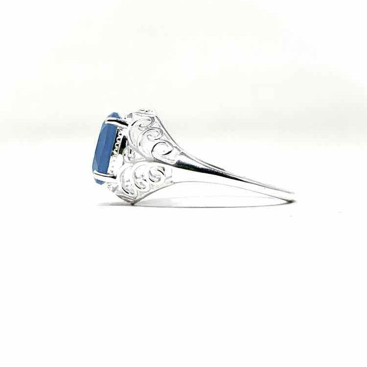 .925 Silver/Blue Solitaire Onyx Ring - Article Consignment