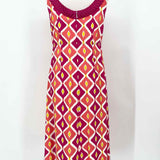 Tory Burch Women's Fuschia/Coral Pleated Silk Tribal Size 6 Dress - Article Consignment