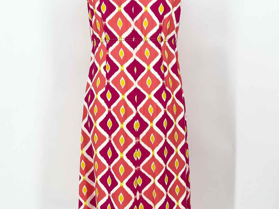 Tory Burch Women's Fuschia/Coral Pleated Silk Tribal Size 6 Dress - Article Consignment