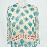 Diane Von Furs Size 6 Teal/Tan Dots Sleeveless - Article Consignment