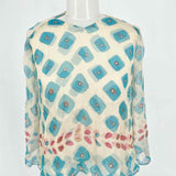 Diane Von Furs Size 6 Teal/Tan Dots Sleeveless - Article Consignment