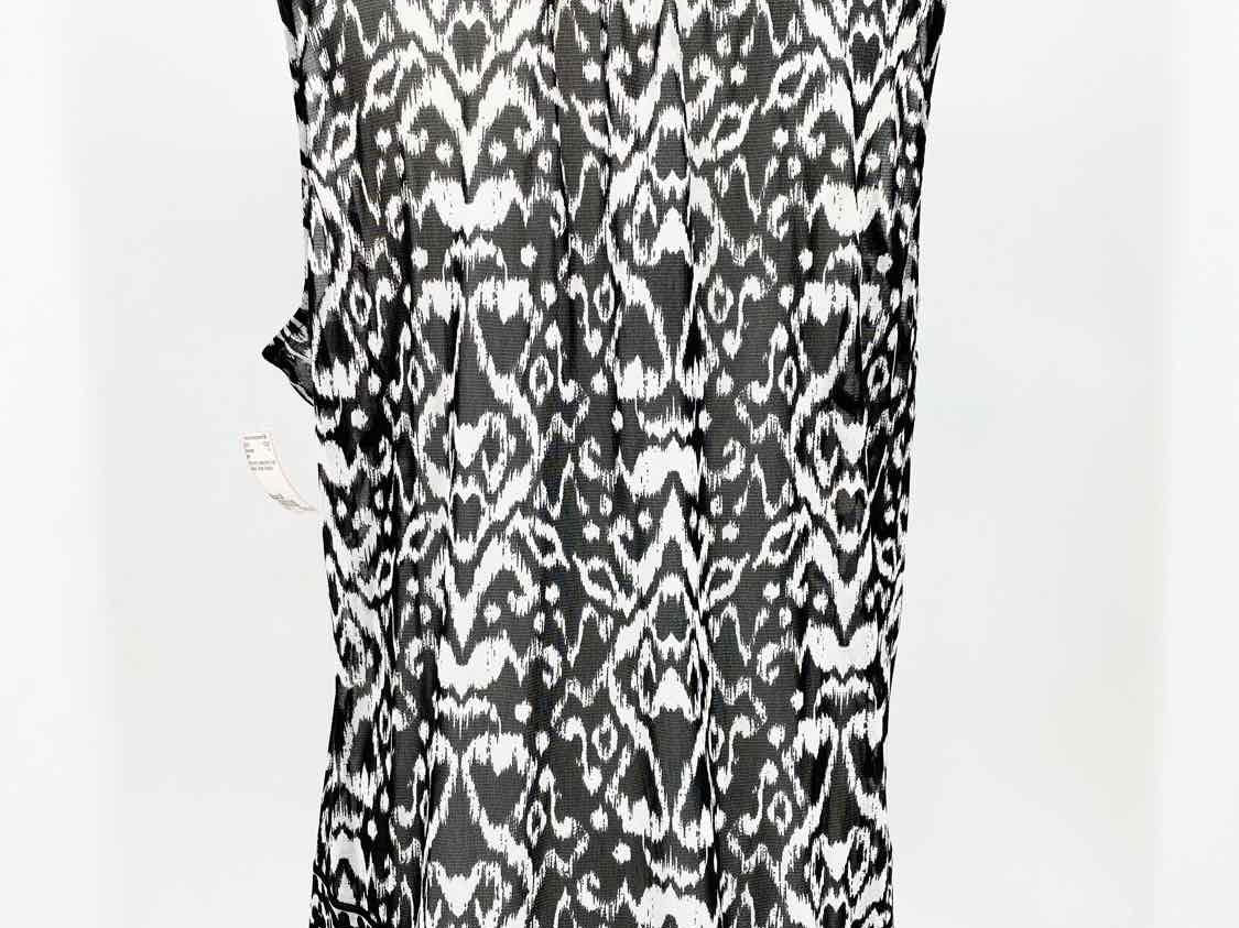INC Women's black/white Tank Mesh Sheer Abstract Size 2X Sleeveless - Article Consignment