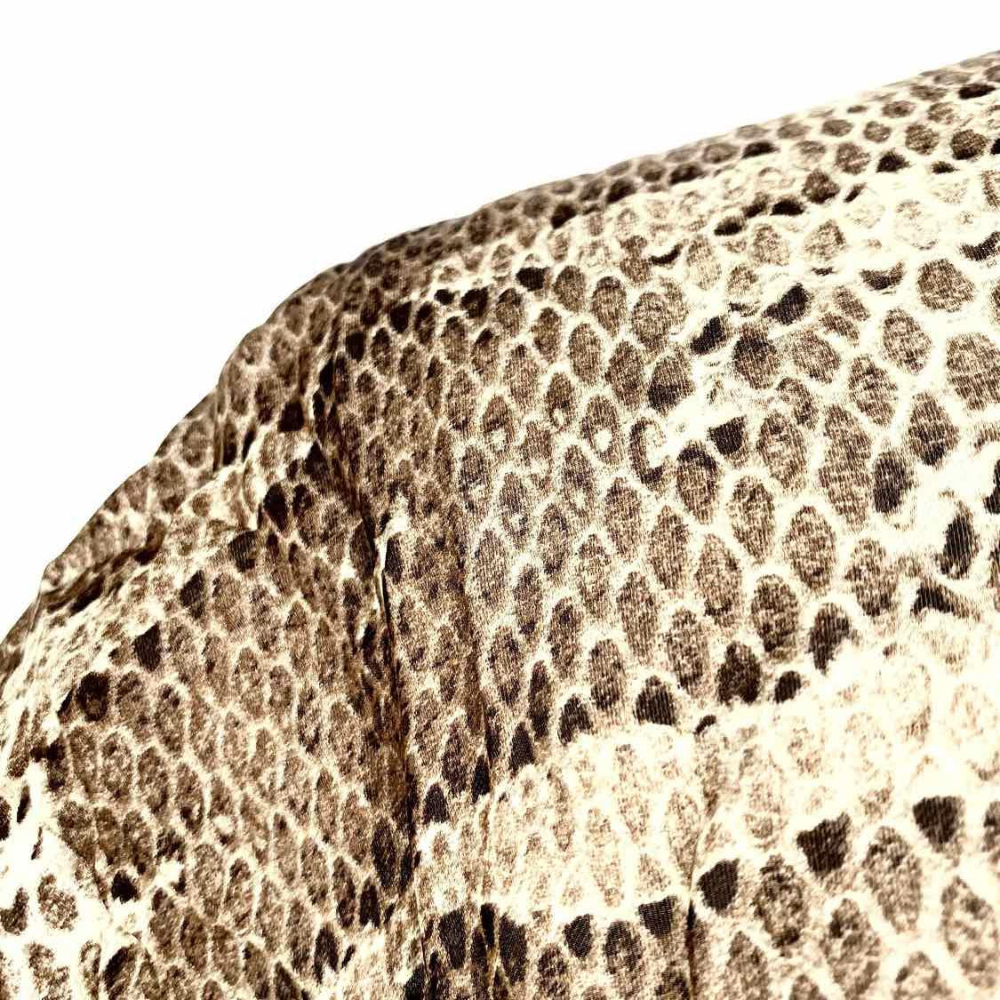 Roberto Cavalli Size 6 Brown/Tan V-Neck Silk Snake Print Sleeveless - Article Consignment