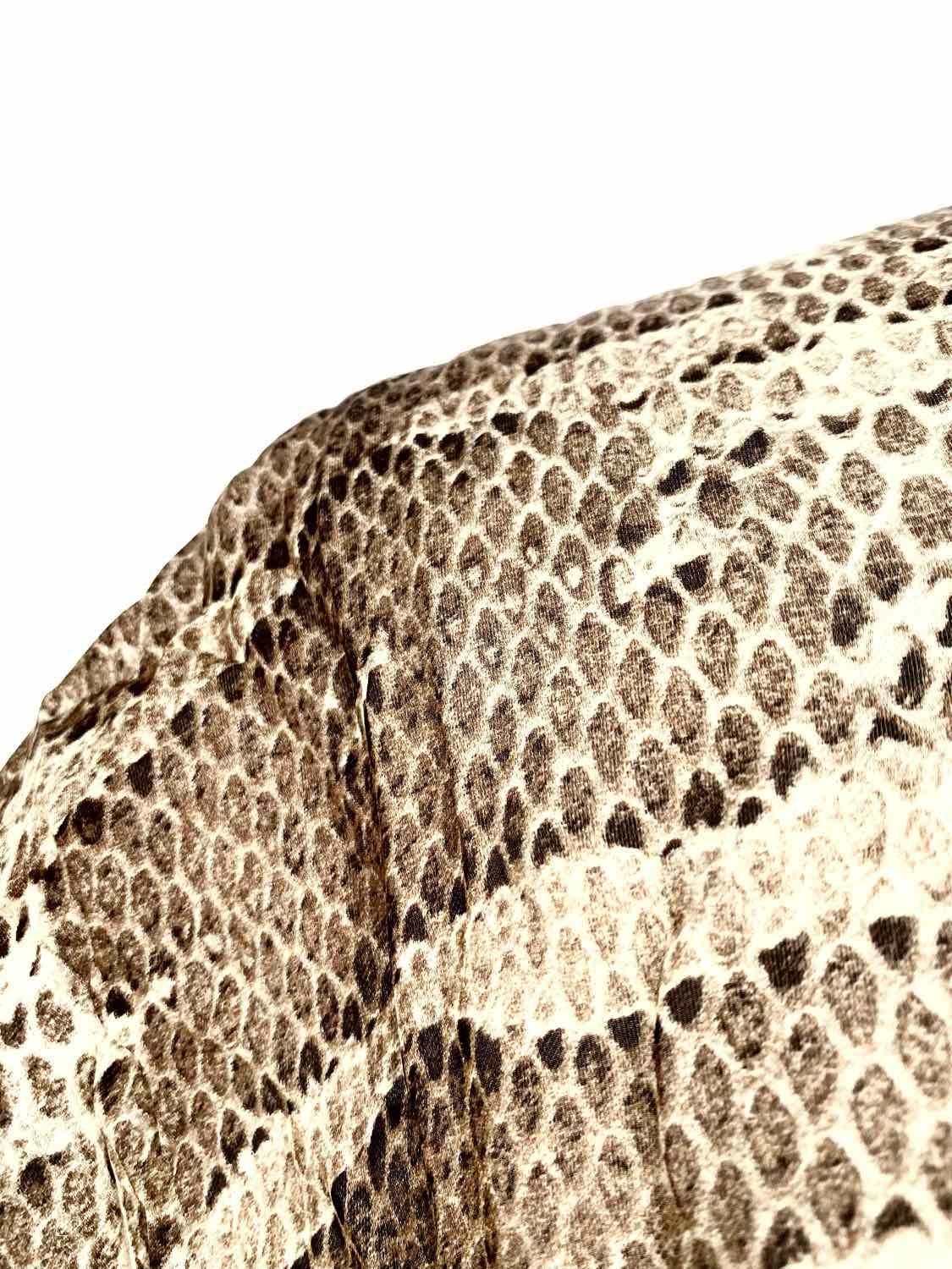 Roberto Cavalli Size 6 Brown/Tan V-Neck Silk Snake Print Sleeveless - Article Consignment