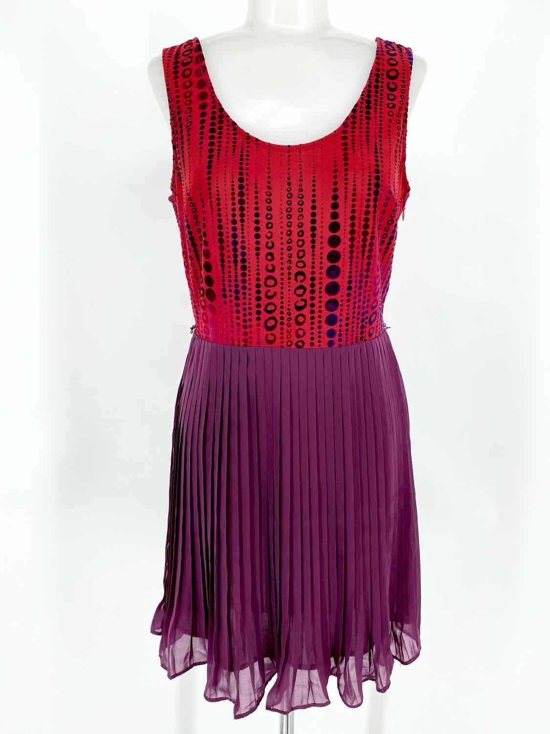 ark & co. Size M Red/Purple Sleeveless Polyester Blend Print Dress - Article Consignment