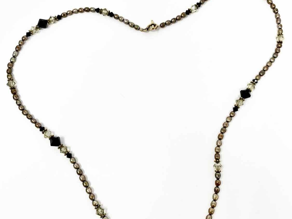 Beaded Champagne Baroque Pearl Necklace - Article Consignment