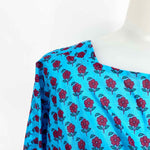 J Crew Women's Blue/Red Belted Floral Puff Sleeve Size S Dress - Article Consignment
