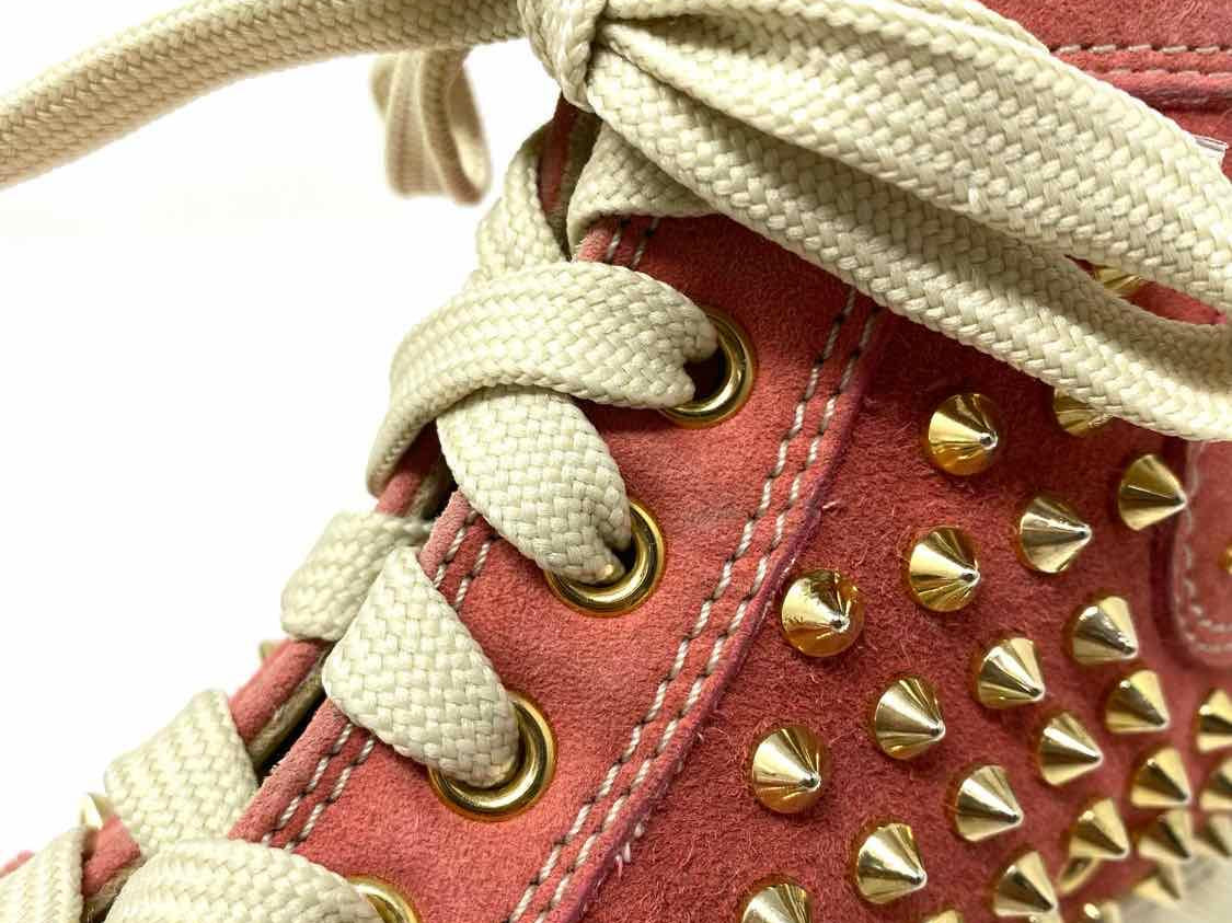 Christian Louboutin Women's Pink/Gold Studded Size 38/8 Sneakers - Article  Consignment