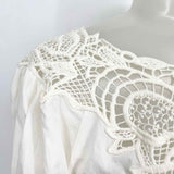 Rebecca Taylor Women's White Embroidered Size 10 Long Sleeve - Article Consignment