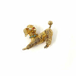 .925 Gold Tone Dog Turquoise/Carnelian Brooch - Article Consignment