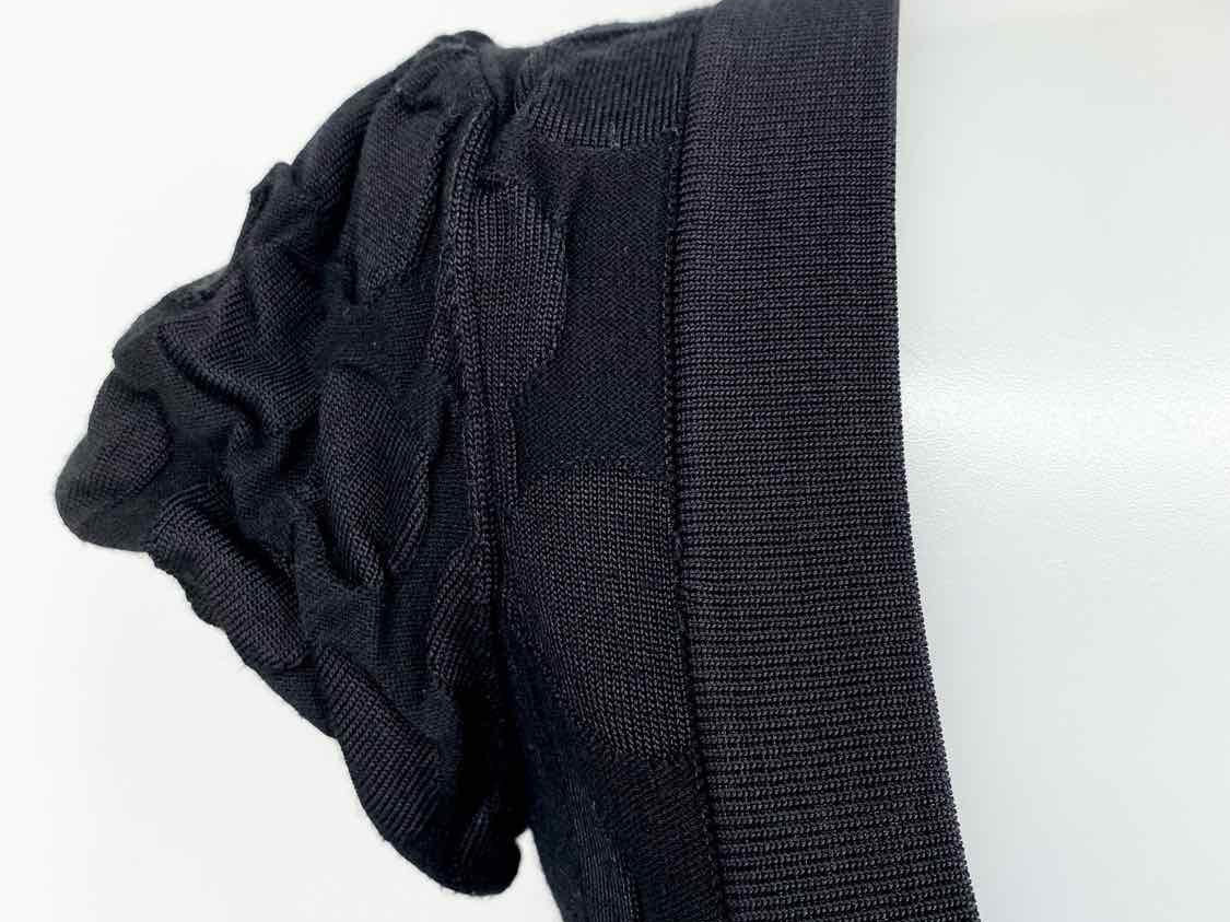 KAREN MILLEN Women's Black Cap Sleeve Stretch Knit Polka Dot Size 2 Dress - Article Consignment