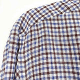 XACUS Men's Blue/Brown Gingham Size L Long Sleeve Shirt - Article Consignment