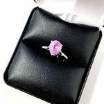 19K White Gold Teardrop Pink Sapphire Faceted Ring - Article Consignment