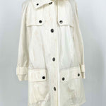 Burberry London Women's White Rain Size 12 Jacket - Article Consignment