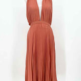 Ali & Jay Women's salmon Halter Pleated Size S Dress - Article Consignment